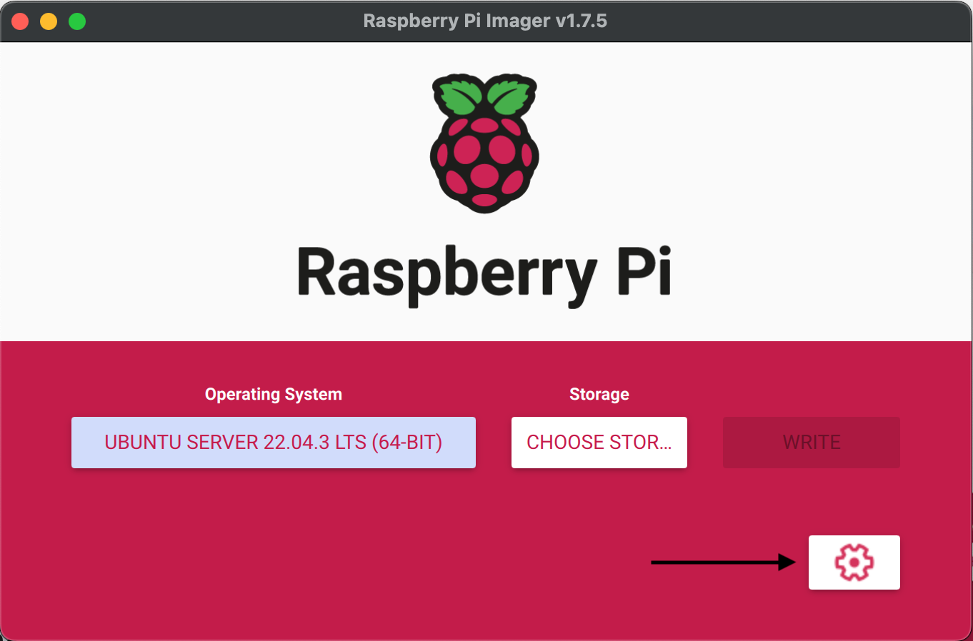 Raspberry Pi Image Advanced Options Button